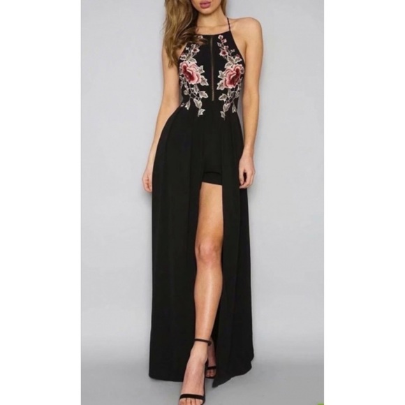 WD.NY Dresses & Skirts - Women Split Dress Embroidery Maxi Juniors XL